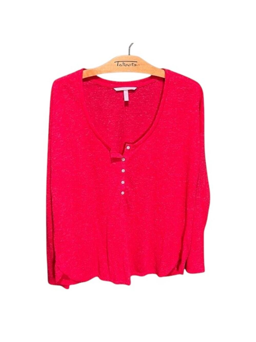Victoria’s Secret Pink Henley S Long Sleeve Thermal Knit Button Front Tee